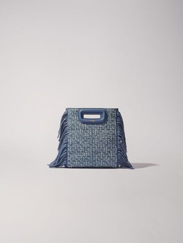 Sac M Mini En Toile Denim Et Strass - Bleu - Maje - Modalova