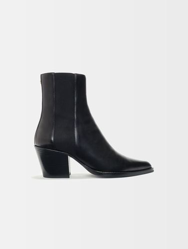 Bottines En Cuir Lisse Mi-haute - Maje - Modalova