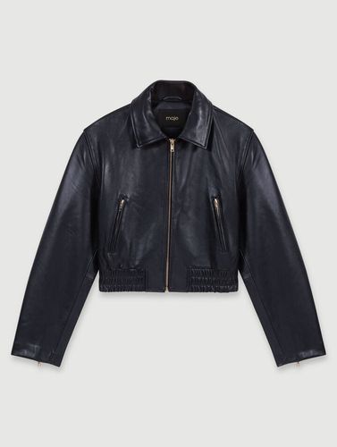 Blouson En Cuir - Noir - Maje - Maje - Modalova