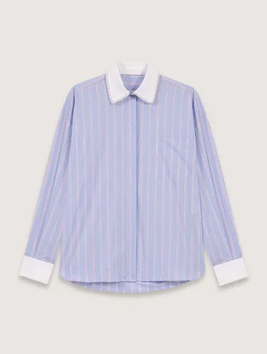 Chemise À Rayures Et Col À Perles - Maje - Modalova