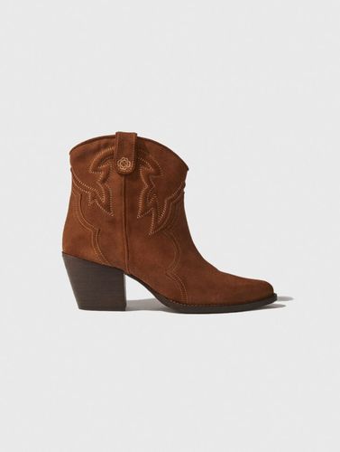 Bottines Santiags En Cuir Suédé - Maje - Modalova