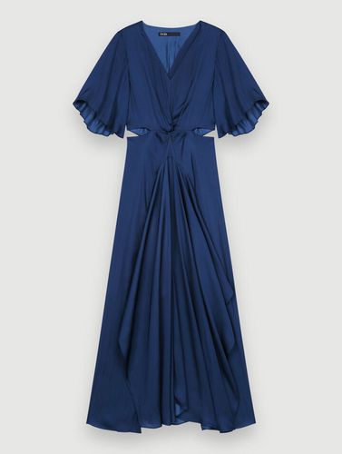 Robe Foulard En Satin Fluide - Bleu - Maje - Modalova