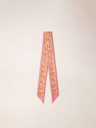Foulard Ruban 90x5cm Imprimé Fleurs - Maje - Modalova