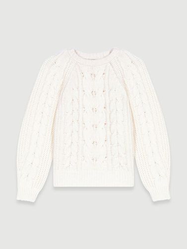 Pull En Maille Torsadée - Blanc - Maje - Modalova