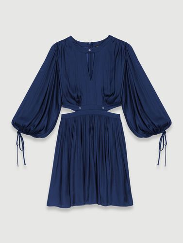 Robe Courte Satinée - Bleu Marine - Maje - Modalova