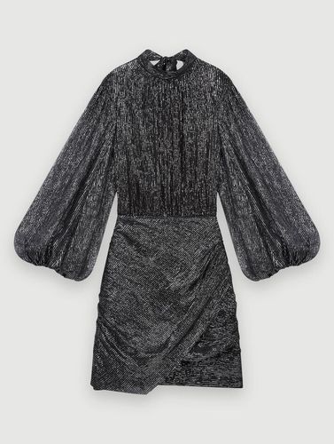 Robe Drapée En Lurex - Noir - Maje - Maje - Modalova