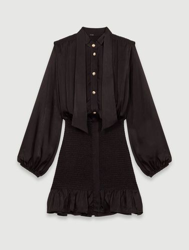 Robe Courte Smockée - Noir - Maje - Maje - Modalova