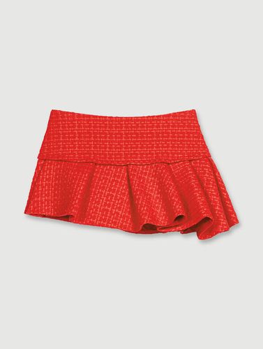 Mini-jupe En Tweed Asymétrique - Rouge - Maje - Modalova