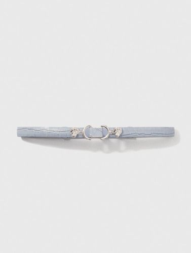 Ceinture Fine En Cuir À Mors Lion - Bleu - Maje - Modalova