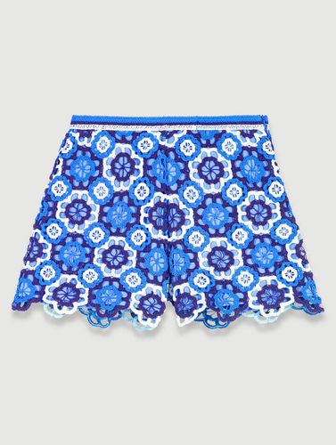 Short Tricolore En Crochet - Bleu - Maje - Modalova