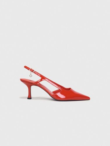 Escarpins Slingback En Cuir Vernis - Maje - Modalova