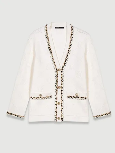 Cardigan En Maille Clover - Blanc - Maje - Modalova