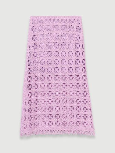 Jupe Midi En Crochet - Violet - Maje - Modalova