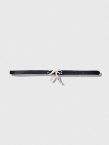Ceinture Noeud Fine En Cuir - Maje - Modalova