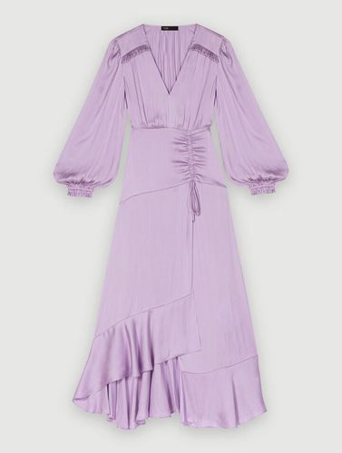 Robe Longue Fluide Satinée - Violet - Maje - Modalova