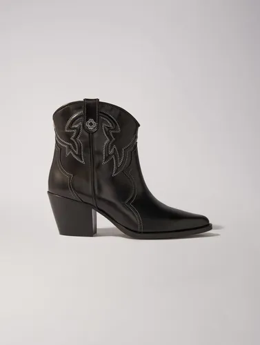 Bottines Santiags En Cuir - Maje - Modalova