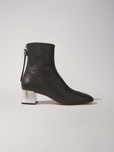 Bottines En Cuir À Bout Carré - Maje - Modalova