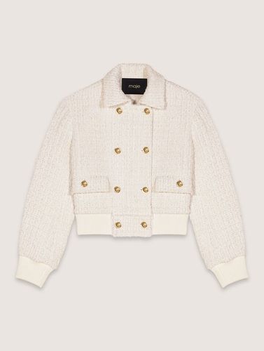 Blouson Court En Tweed - Blanc - Maje - Modalova