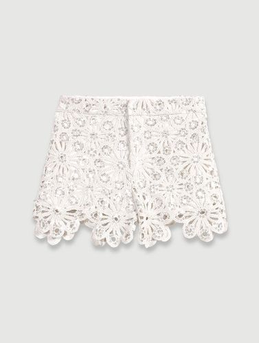 Short En Crochet Et Sequins - Blanc - Maje - Modalova