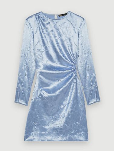 Robe En Satin Près Du Corps - Bleu - Maje - Modalova