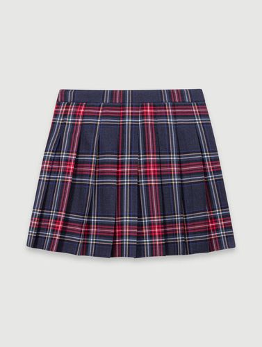 Jupe Courte Imprimé Tartan - Rouge - Maje - Modalova