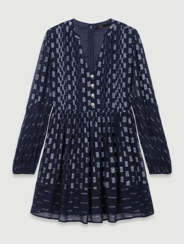 Robe Courte Plissée À Imprimé Fleurs - Tenue de fête - Bleu - Maje - Modalova