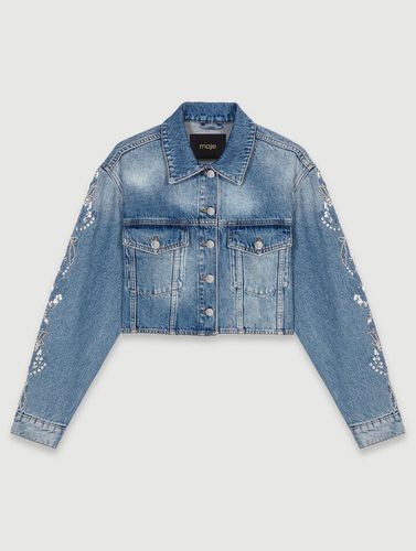 Blouson En Denim Brodé - Maje - Modalova