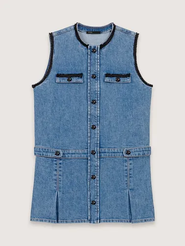 Robe En Denim Et Galons Brodés - Maje - Modalova