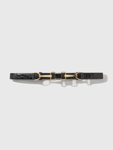 Ceinture En Cuir Et Boucle Mors - Maje - Modalova