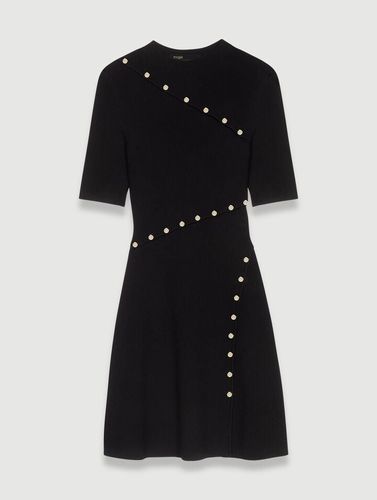 Robe En Maille Côtelée - Noir - Maje - Modalova