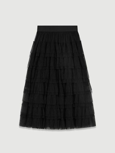 Jupe Midi En Tulle - Noir - Maje - Maje - Modalova