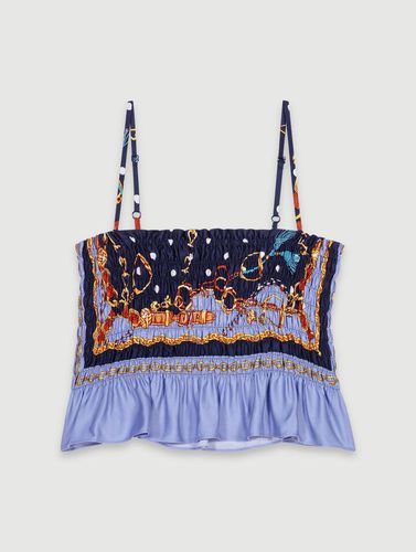 Crop Top Smocké Imprimé - Maje - Modalova