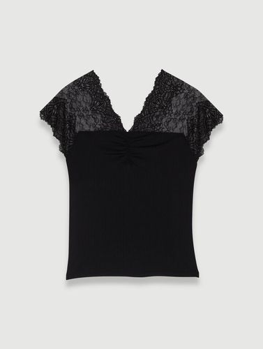 Top En Jersey Incrusté De Dentelle - Noir - Maje - Modalova