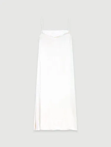 Robe Longue Satinée - Blanc - Maje - Maje - Modalova