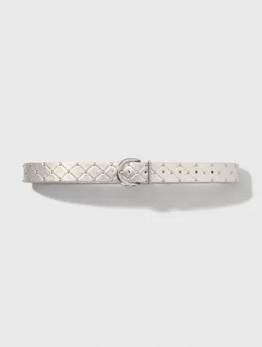 Ceinture En Cuir Métal Matelassé - Maje - Modalova