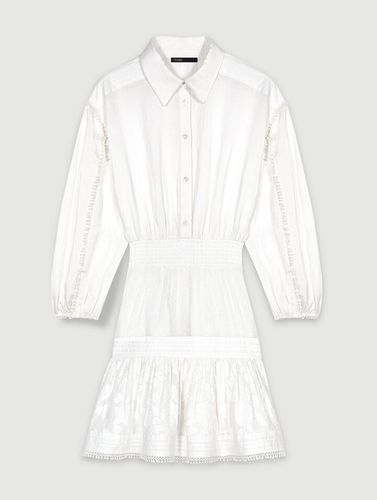 Robe Courte En Patchwork De Coton - Blanc - Maje - Modalova