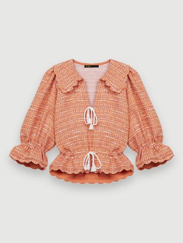 Petite Veste En Tweed À Croquets - Orange - Maje - Modalova