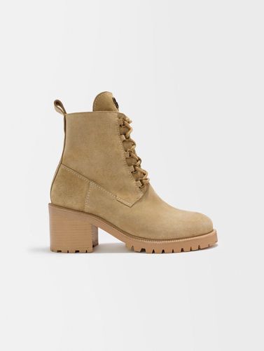 Bottines Cuir Suède - Beige - Maje - Maje - Modalova