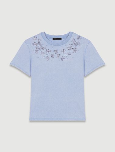 Tee-shirt Orné De Strass - Bleu - Maje - Modalova