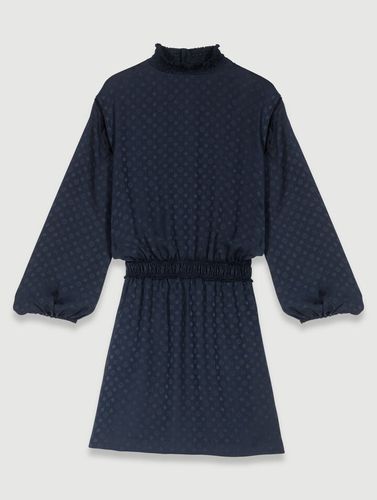 Robe Courte En Jacquard - Bleu Marine - Maje - Modalova