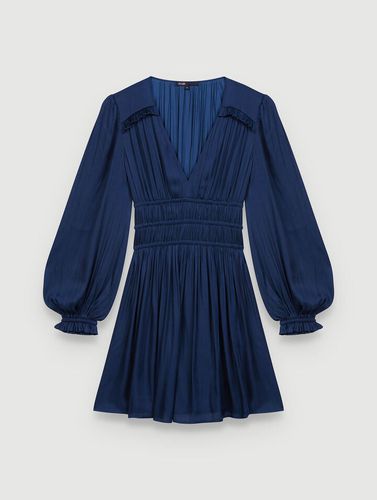 Robe Courte Satinée À Volants - Bleu Marine - Sélection Cérémonie - Maje - Modalova