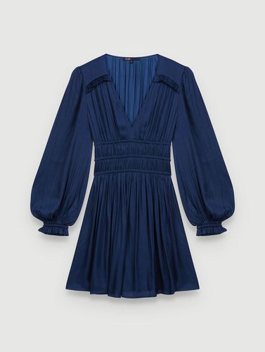 Robe Courte Satinée À Volants - Bleu - Sélection Cérémonie - Maje - Modalova