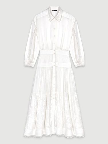 Robe Longue En Patchwork De Coton - Blanc - Maje - Modalova