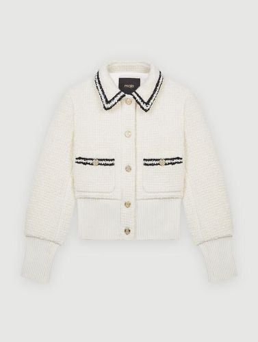 Blouson Façon Tweed Contrasté - Blanc - Maje - Modalova