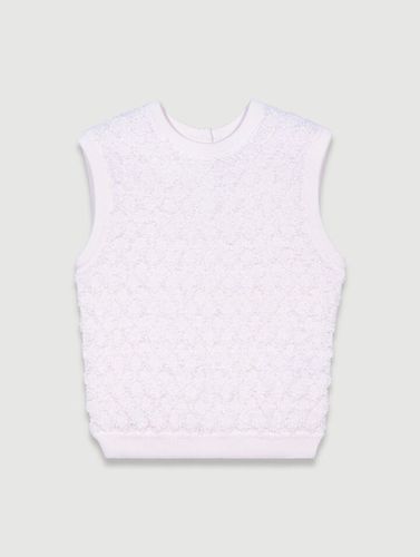 Pull Sans Manches En Maille - Blanc - Maje - Modalova