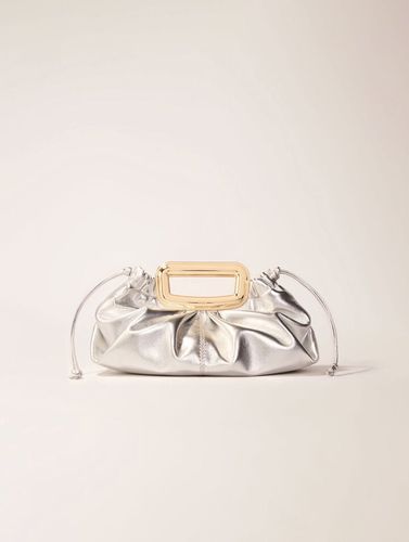 Clutch Cuir Métal Et Poignée Métal - Maje - Modalova