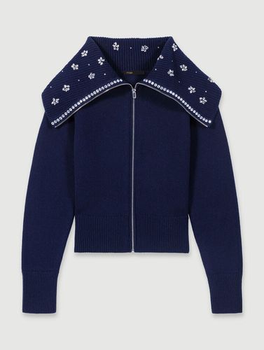 Cardigan Col Bijoux - Bleu - Maje - Modalova