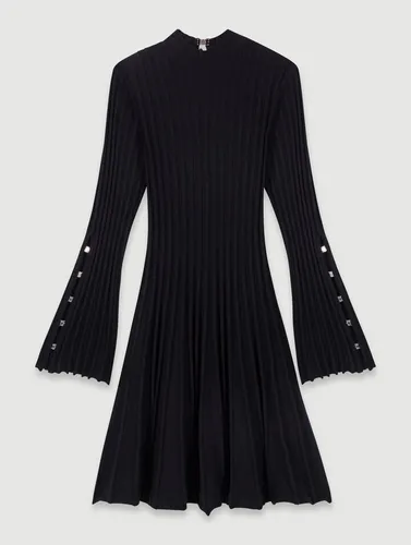 Robe Courte En Maille - Noir - Maje - Maje - Modalova