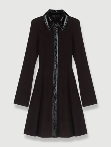 Robe Courte En Maille - Noir - Maje - Maje - Modalova