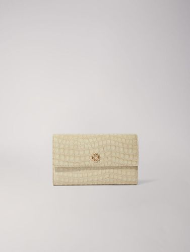 Pochette À Chaîne En Cuir Glossy - Beige - Maje - Modalova